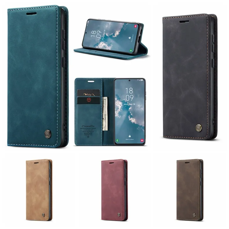 CaseMe Leder-Geldbörsen-Hüllen für Samsung S23 Ultra, Galaxy S23 Plus, Google Pixel 7 Pro 6, modisch, luxuriös, mit Magnetverschluss, Vintage-Halter, Ständer, Flip-Cover-Tasche