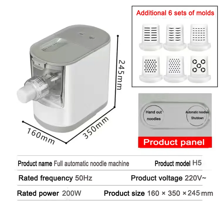 Huishoudelijke elektrische pasta -maker Dumpling Pasta Press Dough Mixer Spaghetti Macaroni Making Vegetable Noodle Machine