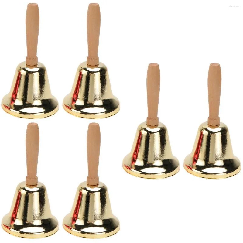 Party Supplies Bell Hand Service BellsSchool Ring Reception Christmas Handbells Golden Props Desk Baby Rhythm Brasswedding Call Loud