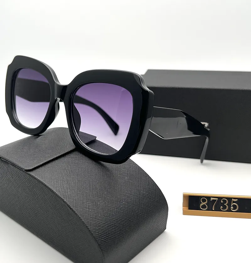 2022 Heren zonnebrillen Designer Zonnebril voor vrouwen Optionele gepolariseerde UV400 -beveiligingslenzen met doos Zonneglazen 8735