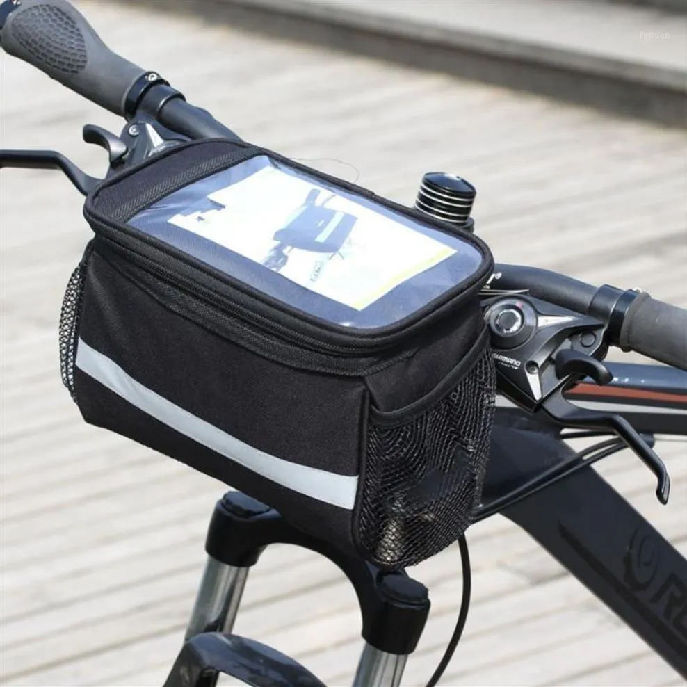 WaterprooF Road Bike Handlebar Bag Cycling Front Basket Pannier Frame Waterproof Bicycle Bags With Broader Reflective Strap1191E