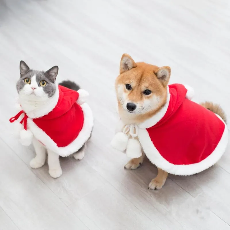 Costumi per gatti Pet Chiristmas Vestiti Mantello Carino Babbo Natale Mantello natalizio per cani di piccola taglia Anno Regali di Natale Natale Kerst Navidad