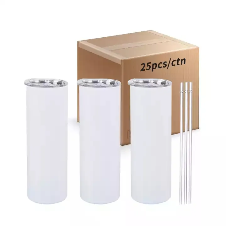 20 Oz Stainless Steel Sublimation Tumbler - US Stock, Straight Blank Mugs  with Lid & Straw, DIY Gifts! from Dhgate Tumblers - price 7.59