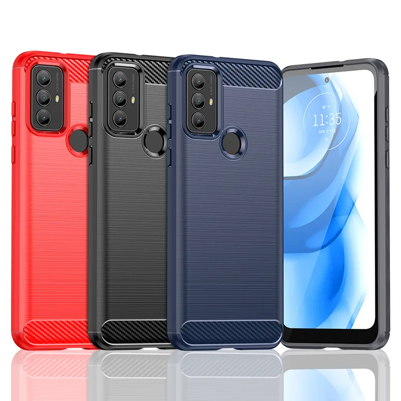 Phone Cases For MOTO G Play X40 Pro G72 G22 G42 G52 G82 5G 2023 Carbon Rugged Textured Drawing Case Soft Cover