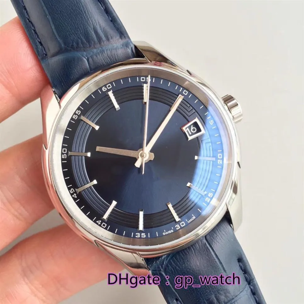 Watch moda niebieska skórzana wodoodporna mens mechaniczny automatyczny ruch 150 m Składane czarne zegarki Zakut ze stali nierdzewnej na rękę