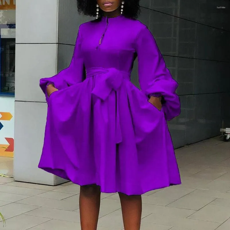 Robes D contract es Chemise Manches Longues Robe Ceintur e
