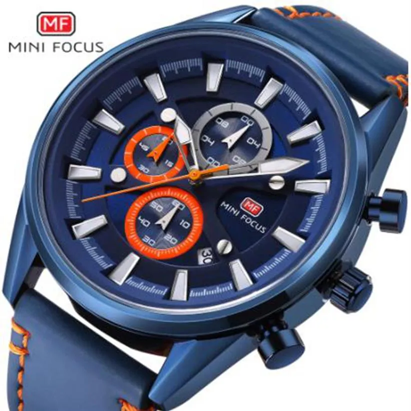 Luksusowa marka sportowa zegarki analogowe kwarc wielki zegara męska skóra wojskowa Wodoodporna zegarek Relogio Masculino 0083G310B