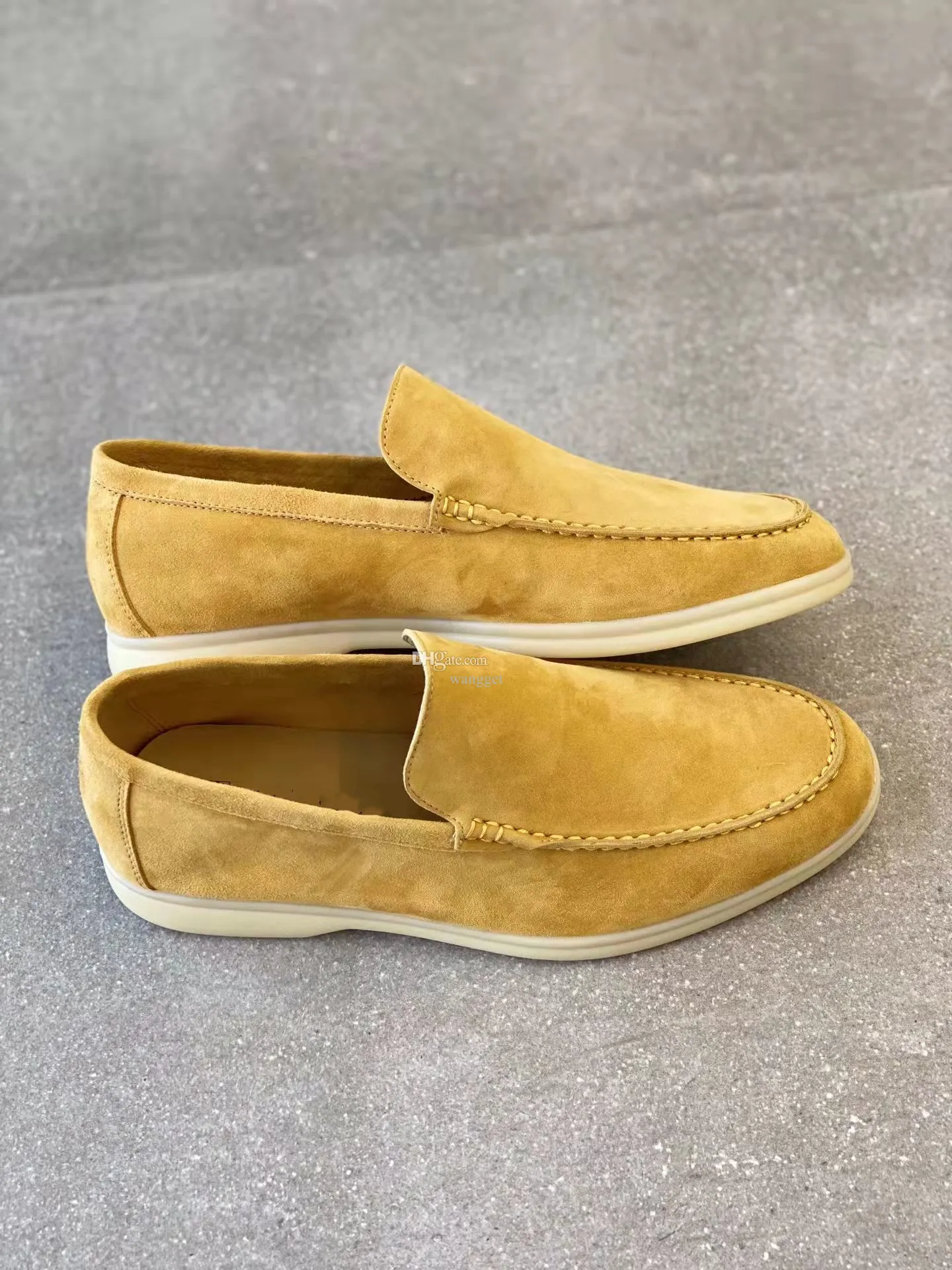 Męskie buty mokasyny płaskie niska zamszowa krowa skóra Oxfords Moccasins Summer Walk Comfort Botofer poślizg na gumowej gumowej mieszkania z pudełkiem EU35-46