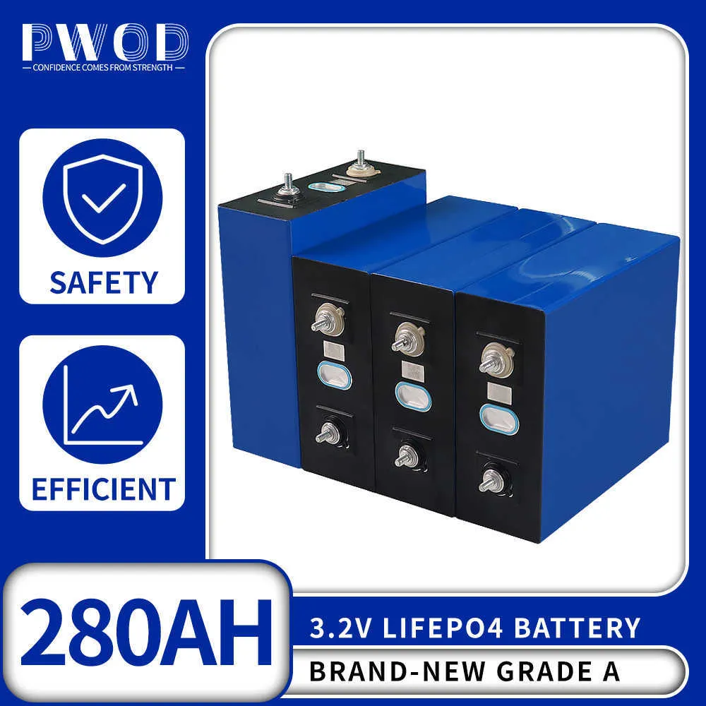 3.2V 280Ah LiFePO4 batterie 3C Lithium fer phosphate batterie pour 4S 12V 24V Golf Cart Yacht solaire RV prismatique Lifeo4