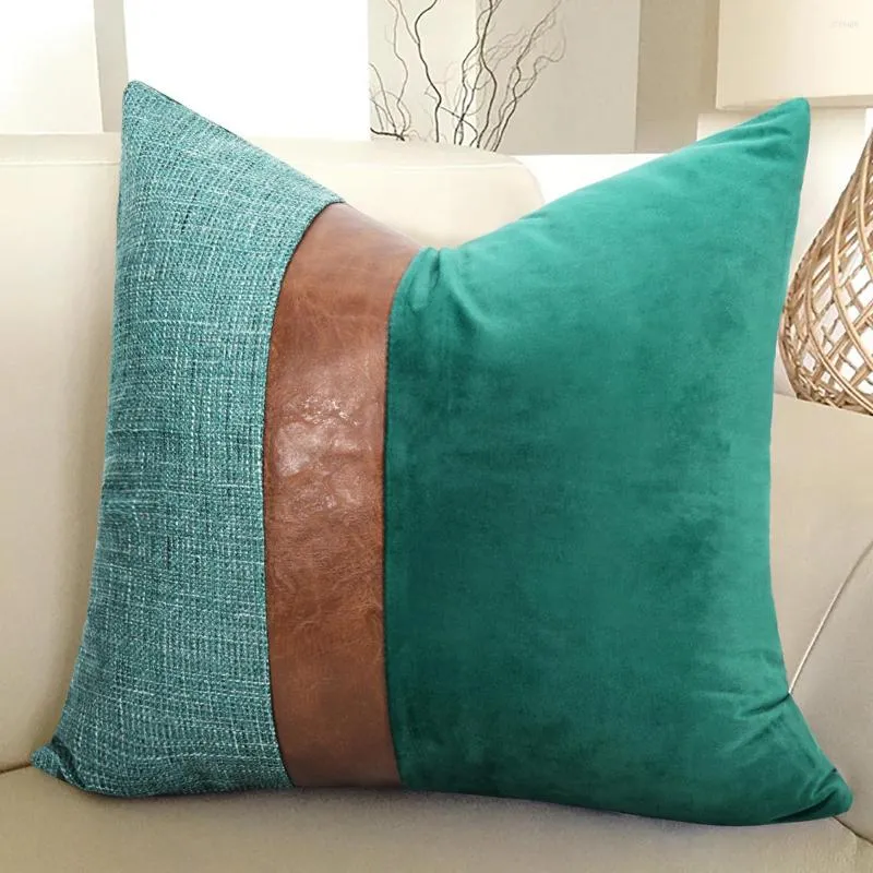 Pillow PU Leather Cover Sofa Decor Pillowcase Decorative Case Living Room Decoration Chair S