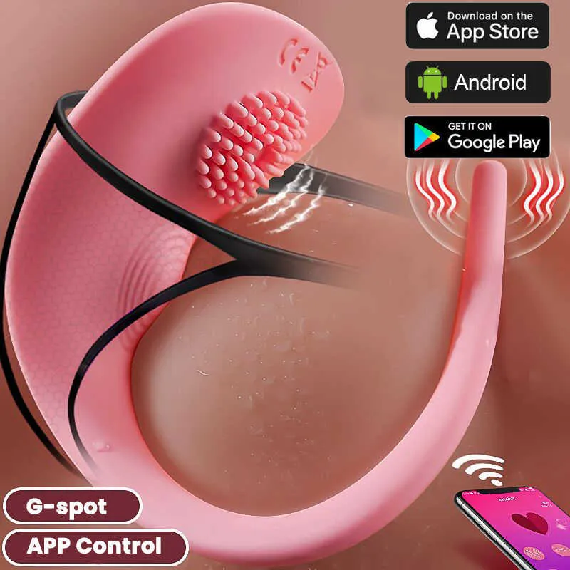 Articoli di bellezza Bluetooth indossabile Mutandine vibratore stimolatore del clitoride giocattoli sexy per le donne APP telecomando C-String perizoma coppia