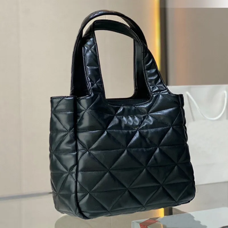 Borse a mano scozzesi Borsa a mano da donna Borsa in pelle nera Borsa a tracolla in grana trapuntata Lettera di moda Borse di grande capacità