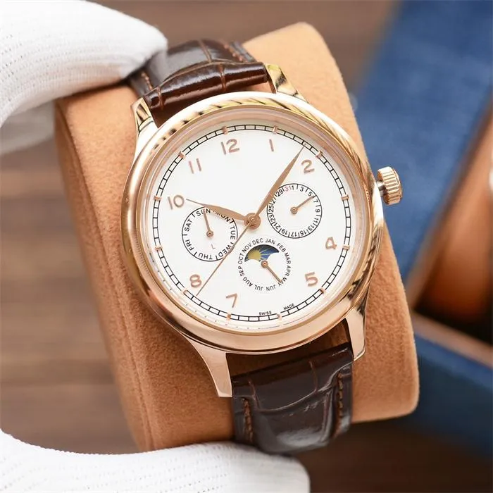 2023 U1 Top Grade AAA I-105 Montre de Luxe Mens Watches 40/42/44 мм Механическое движение тонкая стальная корпус резиновый ремешок роскошные часовые часы.