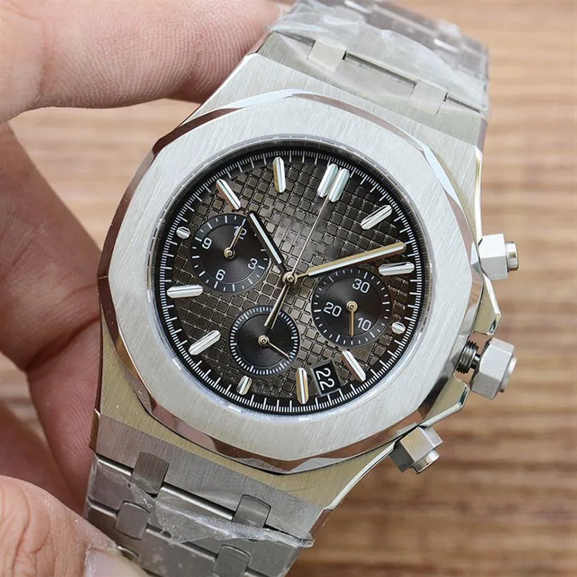 Klassische Herrenuhren, Quarzwerk, 42 mm, modische Business-Armbanduhren, Montre De Luxe, Geschenke für Herren, silberne Armbanduhr2027