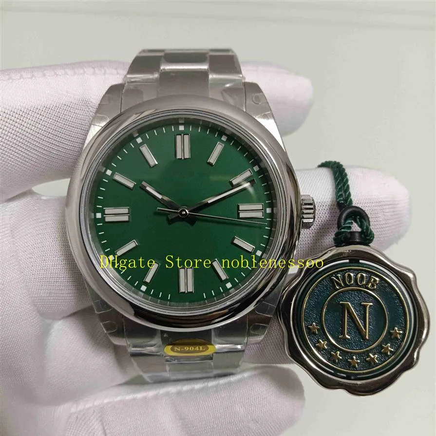 7 Style Real Po Super 904L Steel N Factory Watch Men's 124300 41mm 124300 Green Dial 36mm 126000 Yellow Steel Armband Noo275a