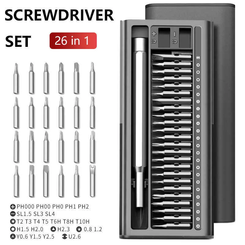 Schraubendreher-Set, magnetisch, Schraubendreher-Set, Bits, Präzisions-Elektrokamera, iPhone, Computer, Tri-Wing-Torx-Schraubendreher, klein, 26 Zoll