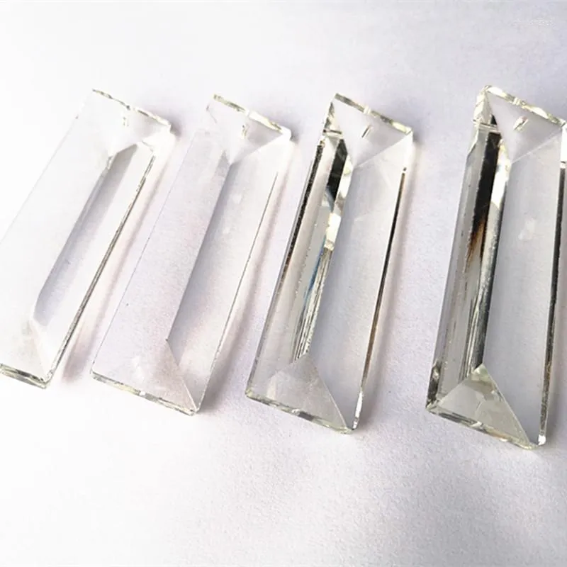 Chandelier Crystal Top Quality 50pcs 75mm Transparent Glass Prisms In One Hole Curtain Drop Pendant Parts For Hanging