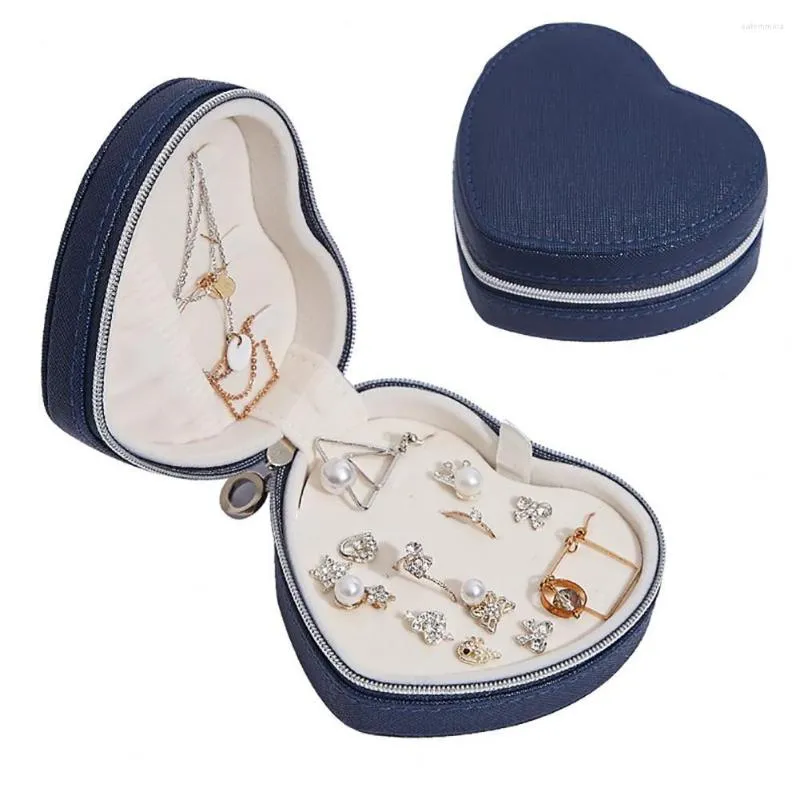 Jewelry Pouches Heart-Shaped Creative Storage Box Earrings Bracelet Necklace Organizer Or