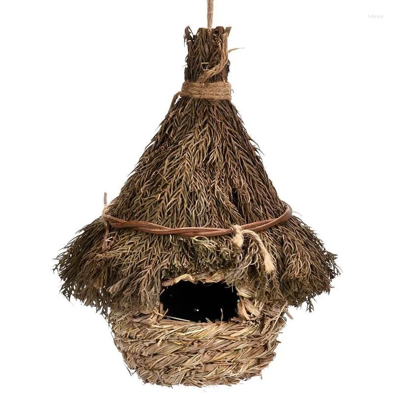 Andra fågelförsörjningar handvävd kolibri hus gräs handgjorda små hängande perfekt för trädgård uteplats gräsmattan inomhus inomhus
