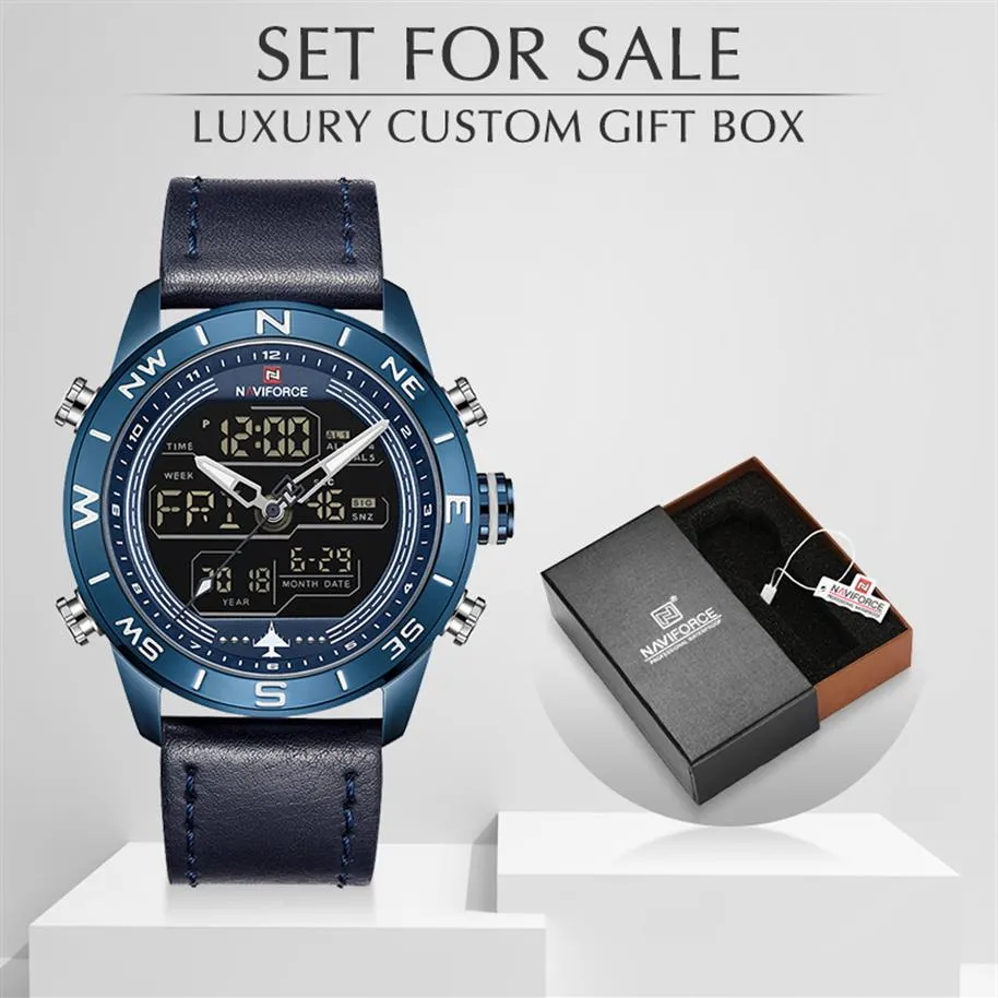 Les montres pour hommes sont les meilleures marques Naviforce Fashion Sport montre des hommes étanche à quartz horloge de bracelet militaire avec coffre pour 275c