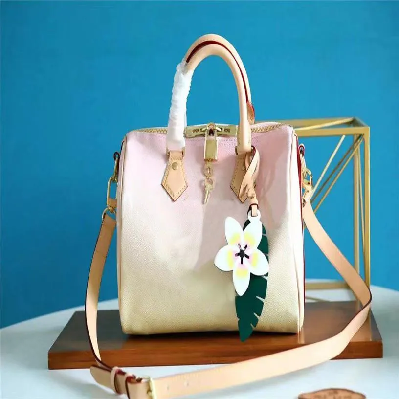 M45722 Speedy Bandouliere 25 Handtas Schoudertassen met een lederen bloem charm