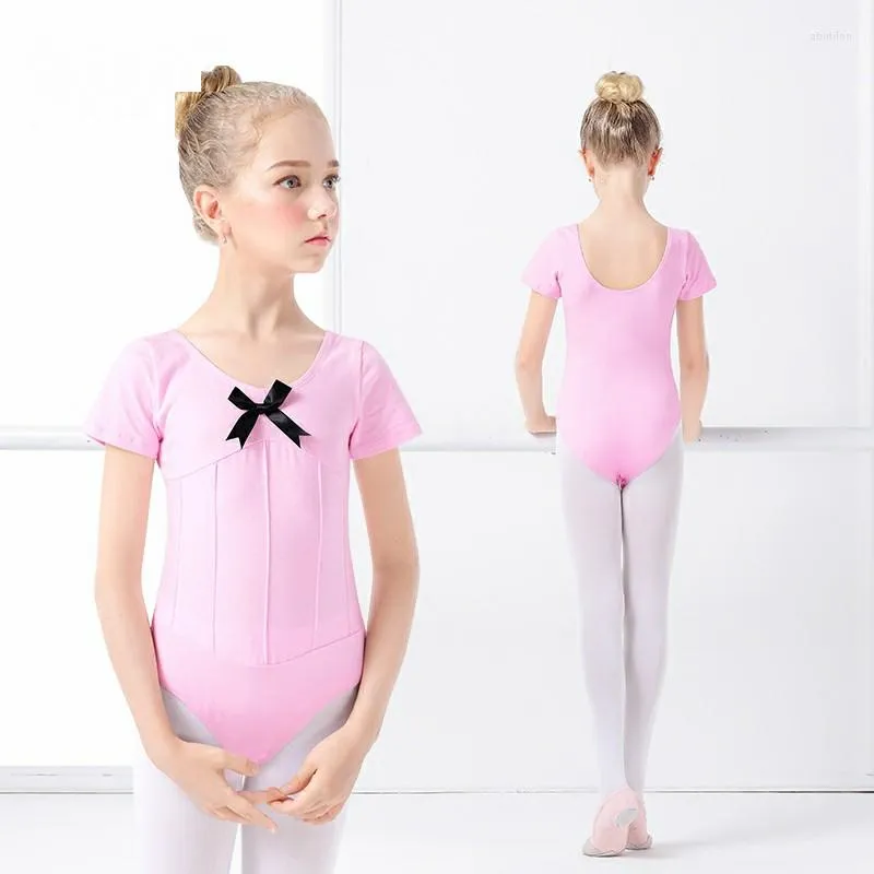 Stage Wear Rose Filles Ballet Justaucorps Dancewear Mignon Basique Enfant Ballerine Vêtements Enfants Enfants Gymnastique Unitard F Fille