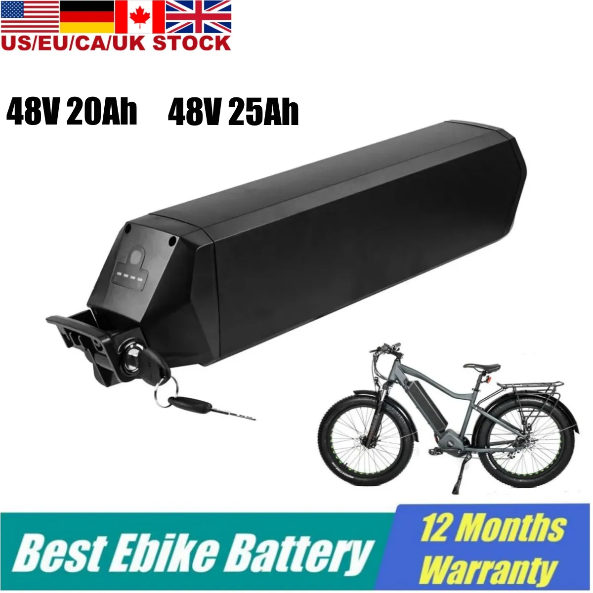 ebike 배터리 48V 14AH Reention Dorado 48VOLT 20AH 사이드 오픈 전기 자전거 리튬 이온 배터리 Aventon Pace 350W 500W 길이 390mm 교체