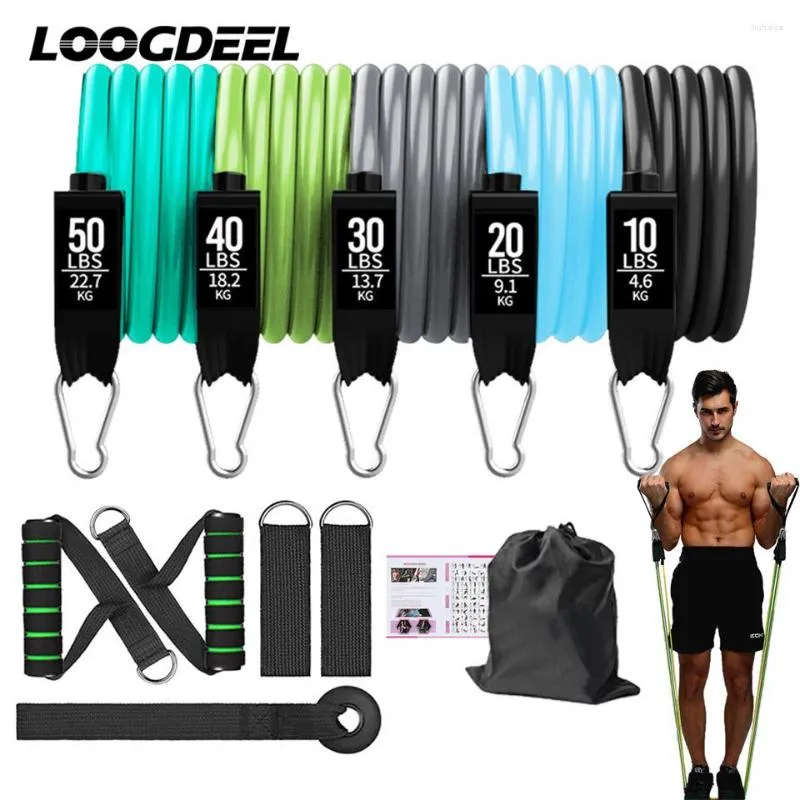 Resistance Bands LOOGDEEL 11 Stks/set 100LB/150LB Training Oefening Body Building Gym Thuis Fitness Apparatuur Yoga Pull Touw