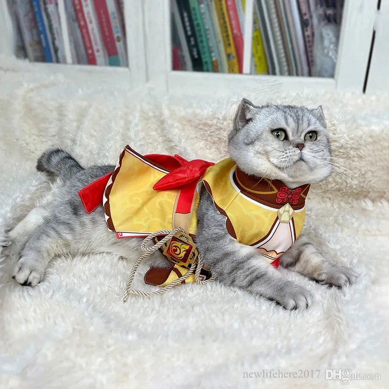 Anime kostymer genshin påverkar xiangling kostym cosplay katt hund husdjur kläder