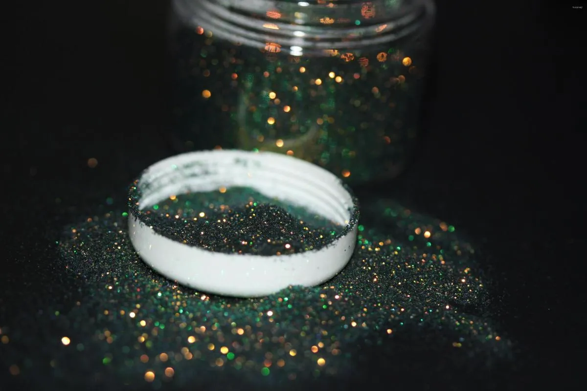 Nail Glitter Green Caméléon Sequin Shiny Iridescent Broken Glass Flakes Paillette Sparkly Powder Manucure