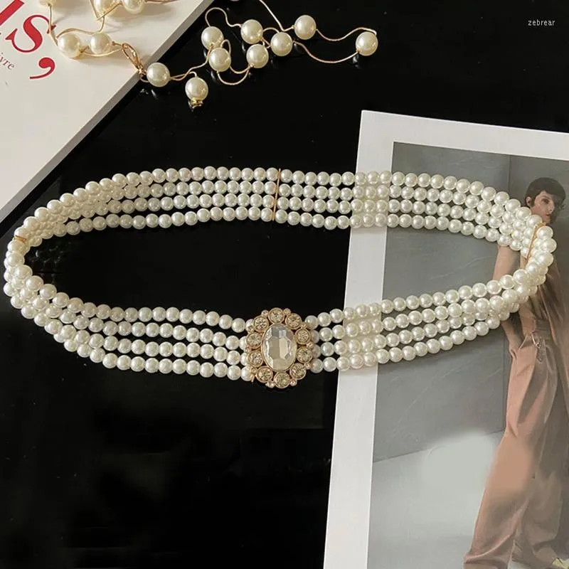 Belts Pearl Bead Belt Retro Waist Dress Waistband Decorative Bridesmaids Wedding Applique