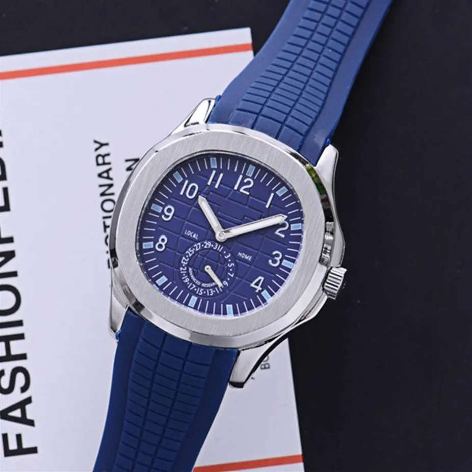 Newly Arrival Sport 43mm Quartz Mens Watch Dail Rubber Strap with Date High Quality Wristwatches 17colors Watches200Q