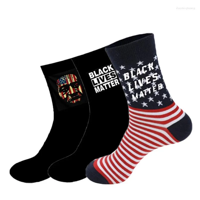 Chaussettes pour hommes, Streetwear américain, BLACK LIVES MATTER, mot drôle, Design d'équipage, Calcetines Divertidos Skarpety Sokken Skarpetki Meias