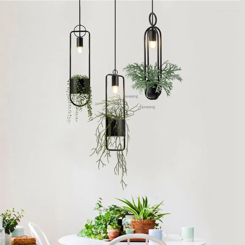 Pendant Lamps Nordic LED Lights Vintage Industrial Wind LOFT Lamp Dining Room Creative Plant Decoration Hanging Lighting