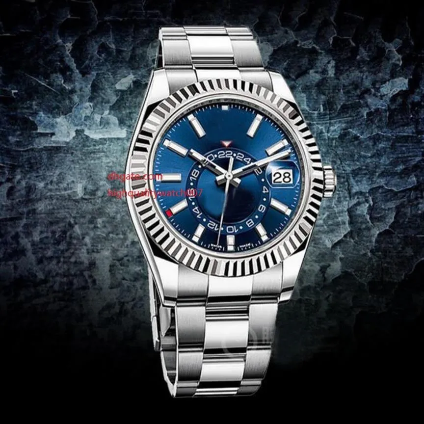 2021 -Świata na rękę Sapphire ETA2813 Ruch Automatyczny 42 mm Blue Diar Mens Watch Watchesthe Najnowsza próbka 238Z