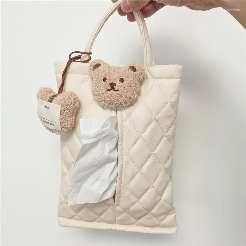 Storage Bags 2022 Korean Version Of The Bear Baby Child Sitting In Car Seat Back Leather Hanging Paper Cover