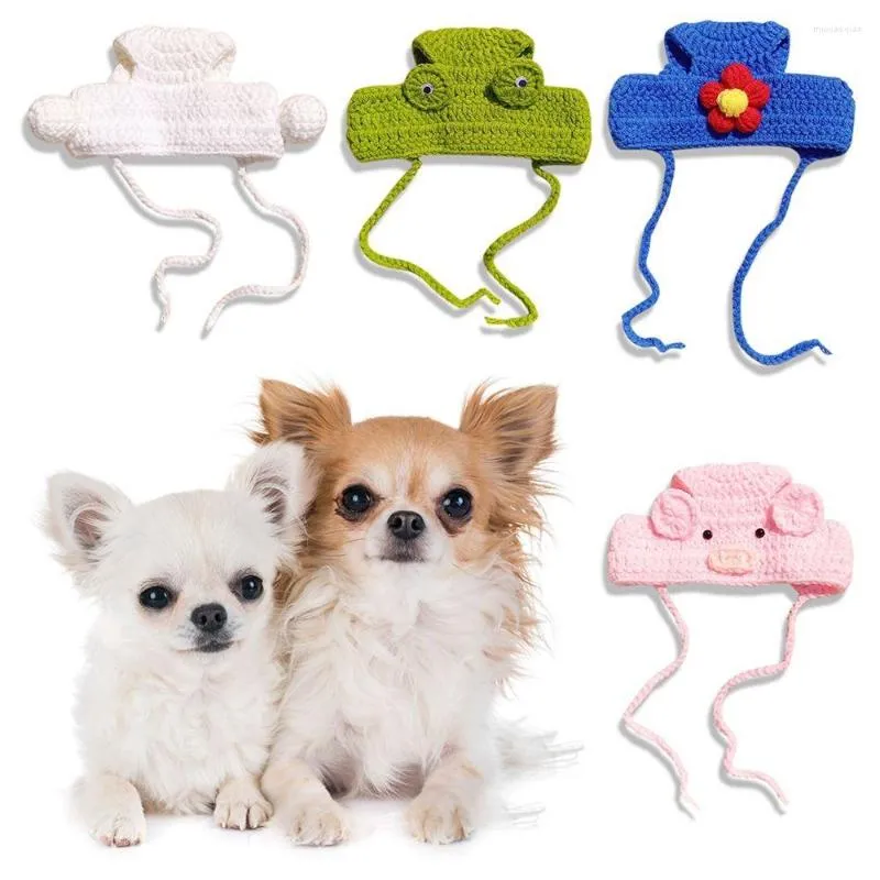 犬のアパレルファッション不安リリーフニット帽子冬の温かい子犬キャップマフマフイヤーマフペットの耳のカバー