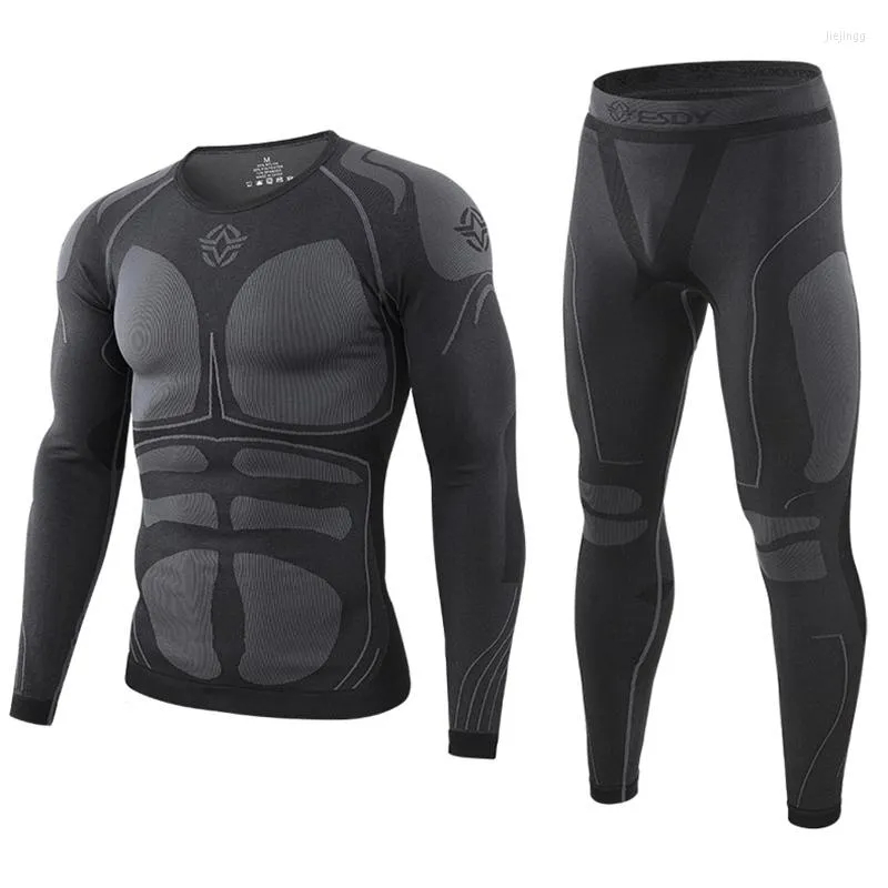 Thermo-Unterwäsche für Herren, Herbst und Winter, Outdoor-Sport, Funktionsset, Feld, Skifahren, feuchtigkeitsableitend, Herren-Fitness