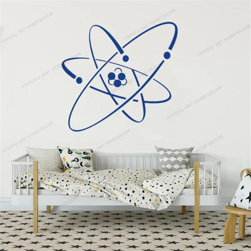 Adesivos de parede Física química Decal nuclear Atom Electron School Science Science Decor Stick Stick Stick Wallpoof CX727