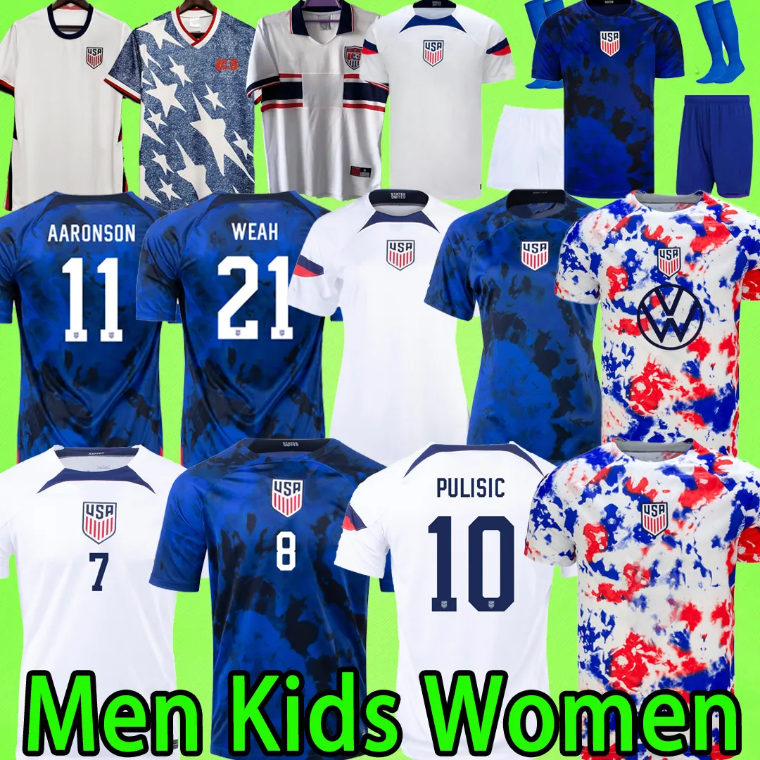 USAS 2022 Soccer Jerseys Men Kit Women 2023 Pulisic Aaronson McKennie Reyna Adams 22 23 America Futebol Shirts American 1994 Retro Vintage 94 United Boys States