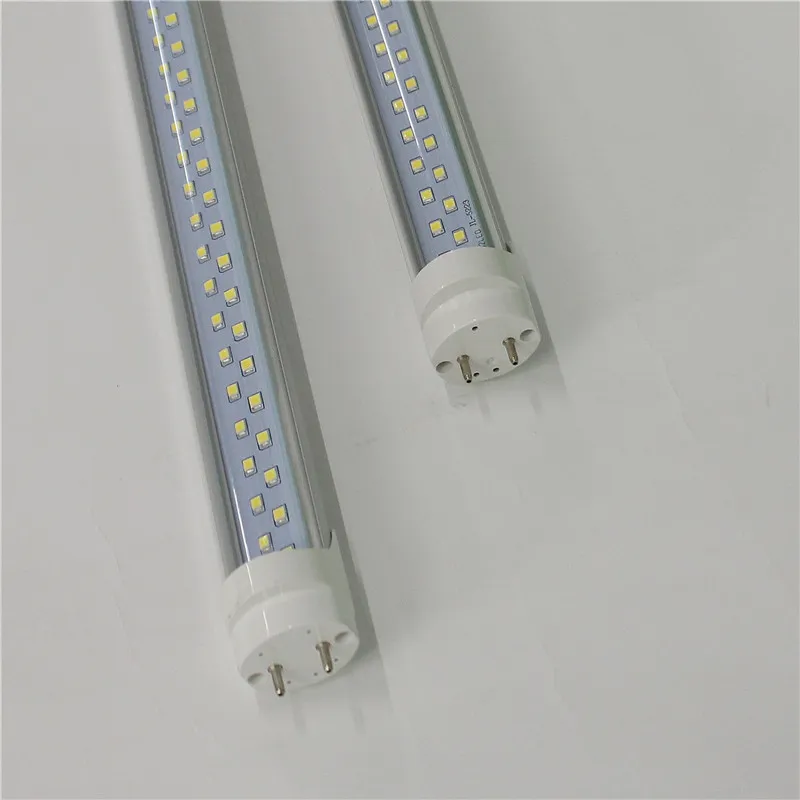 T8 LED أنابيب LED مزدوجة LEDs 1ft 2ft 3ft 4ft 56W AC85-265V PF0.9 SMD2835 120 سم مصابيح الفلورسنت 30 سم 60 سم 90 سم المصباح الخطية 4 أقدام