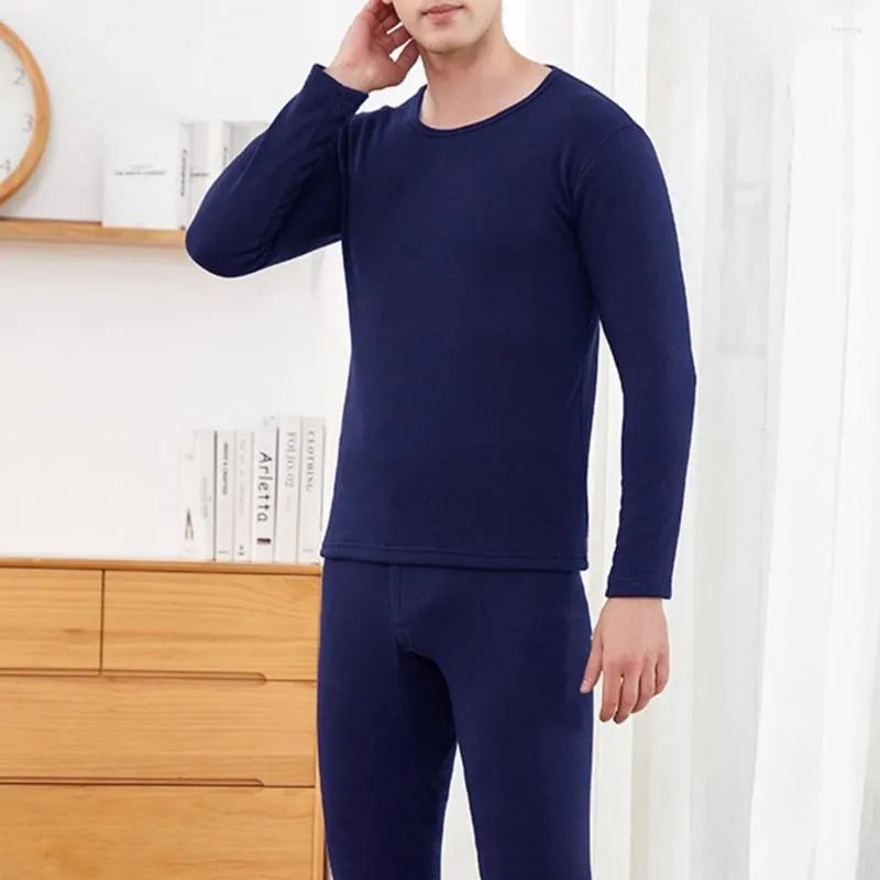 Men's Thermal Underwear Velvet Men's Long Johns For Male Plush Winter Men Sets Thin Fleece