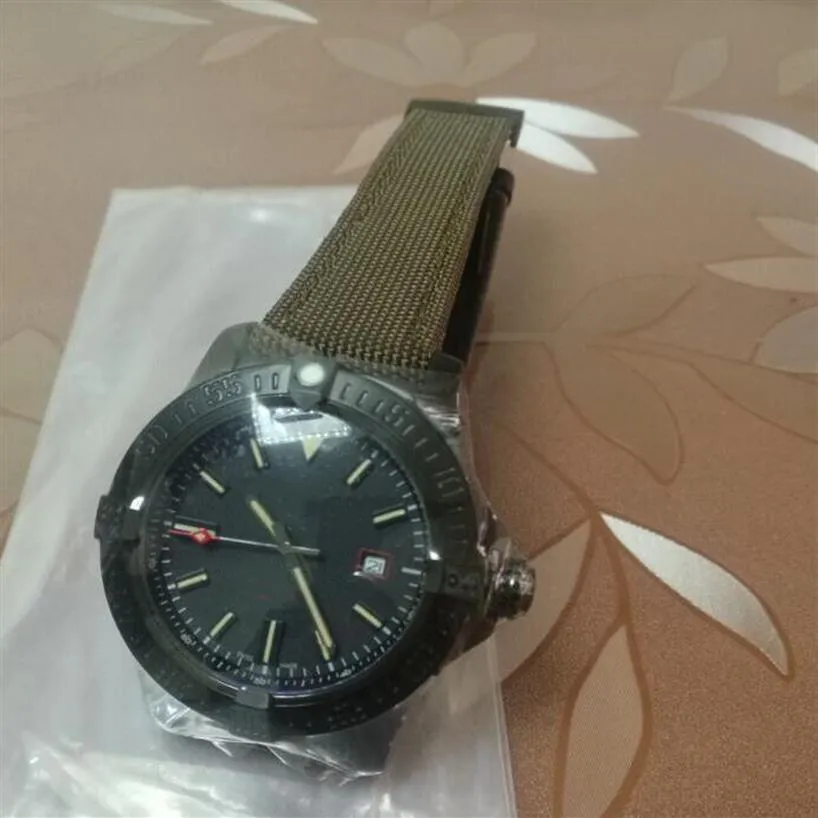 2020 Luksusowy zegarek mechaniczny automatyczny czarny pasek tytanowy nylonowy V1731110-BD74GCVT 44 mm Mass WristWatches Nowe Versio2666