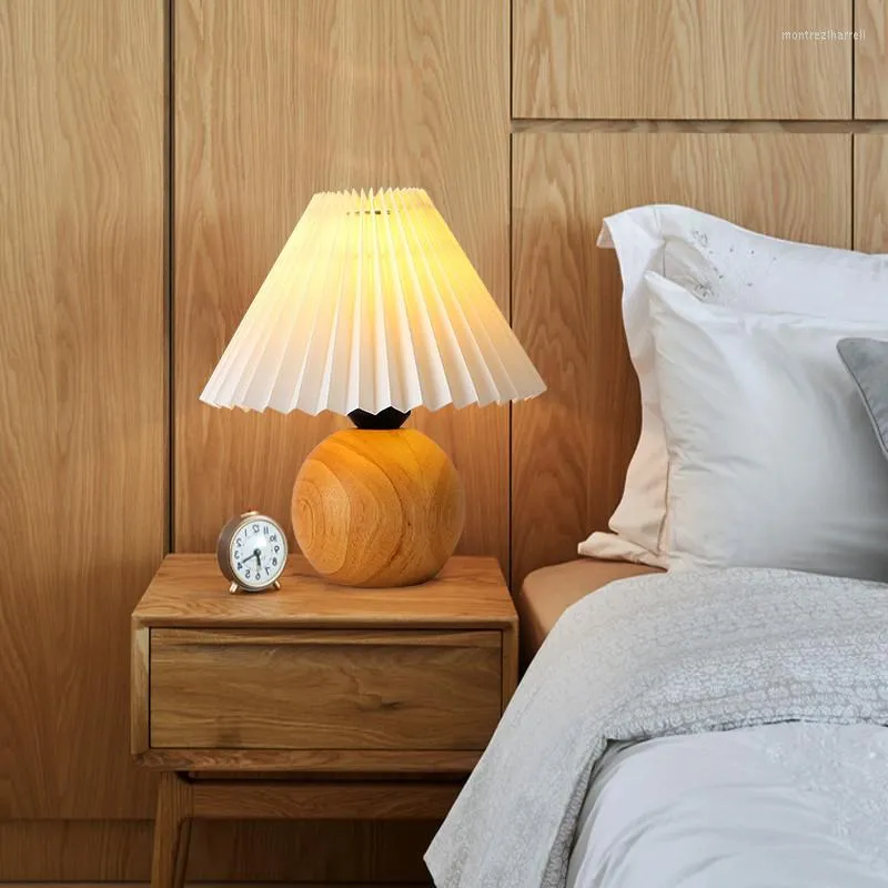 Table Lamps Homhi Creative Japanese Bedside Led Lamp Indoor Mesa Para Decorate Wood Light HTL-080