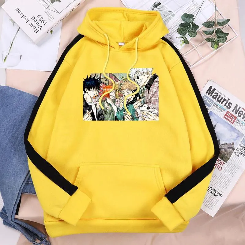 Men's Hoodies Jujutsu Kaisen Team Lovely Hoody 2022 Spring Leisure Hooded Hip Hop Fleece Hoodie Comfort Casual Male Color Contrast