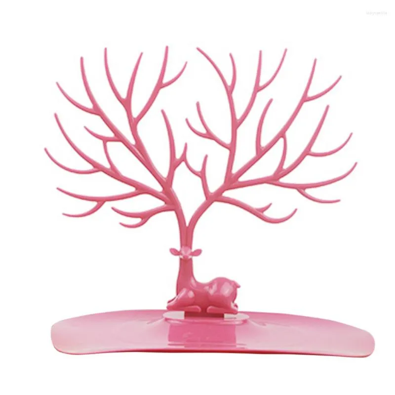 Sieradenzakken Organisator Home Decor Deer Tree Stand Ketting Rack Display Holder Unieke ring Earring Plastics