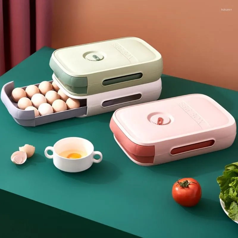 보관 병 계란 상자 서랍 유형 플라스틱 용기 보관 신선한 상자 용 소모품 홈 식당 방울