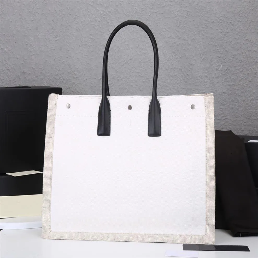 高級デザイナーの女性Rive Gauche Tote Bag Classic Linen Leather Bags Totes Wallets for Womens Shourdell Bagsファッションショッピング2819