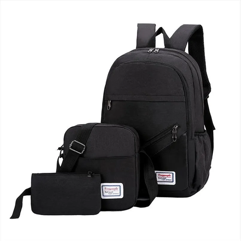 Moda 3 PCS Anti Hırsızlık Backpack Erkekleri Kadın Gündelik Sırt Çantası Seyahat Dizüstü bilgisayar Backpack Okul Çantaları SAC A DOS HOMME ZAINO318P