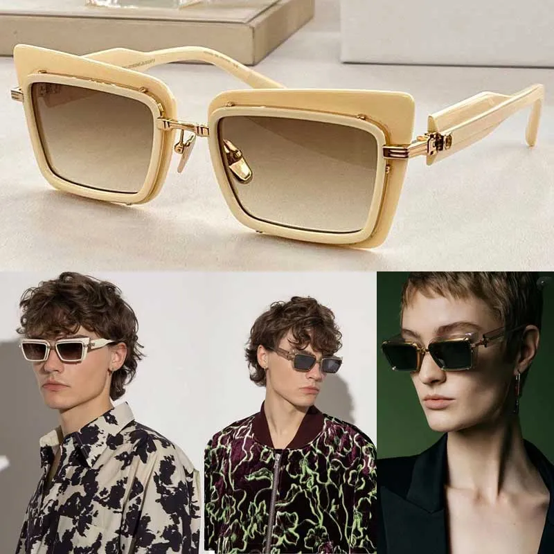 Óculos de sol pretos grandes óculos quadrados admiráveis ​​BPS130 Marca de moda Avant-Garde Mens e óculos de designers femininos com caixa BPS-130